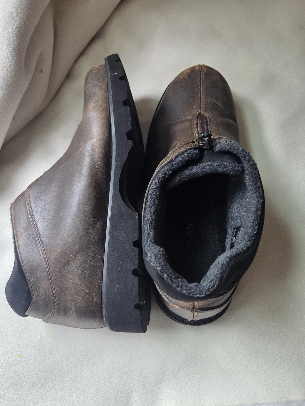 Sorel Nipisi Laurentian Brown Leather Front Zip Boots Size 8.5